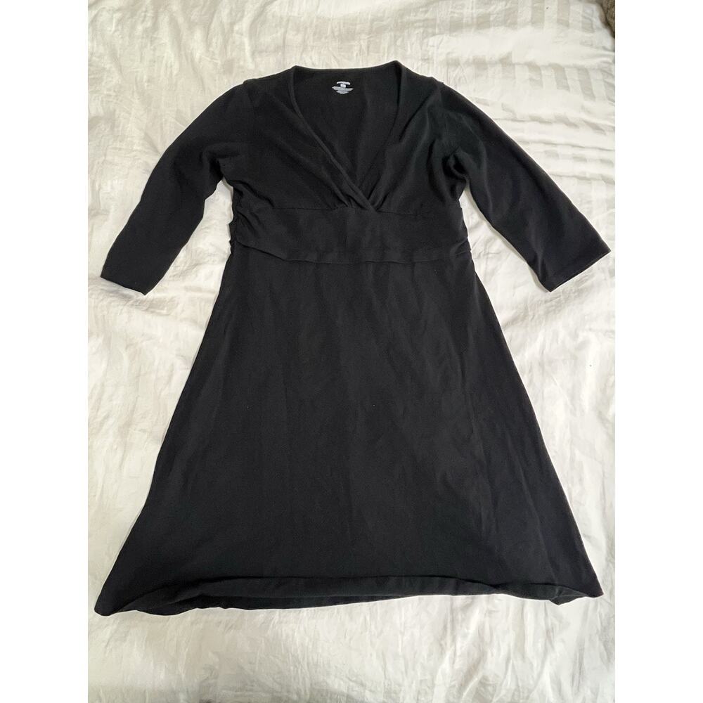 Patagonia Dress‎ Women Large Blue Long (3/4) Sleeve Margo Organic Cotton Stretch